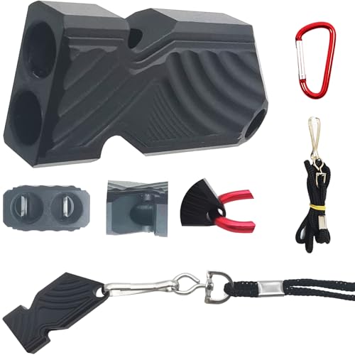 CTRICALVER Trillerpfeife, Signalpfeife aus Aluminiumlegierung, Sicherheitspfeife mit hoher Dezibelzahl, mit Schlüsselbund und Umhängeband für Bootfahren, Outdoor, Camping, Wandern, Twill schwarz CTRICALVER Trillerpfeife, Signalpfeife aus Aluminiumlegierung, Sicherheitspfeife mit hoher Dezibelzahl, mit Schlüsselbund und Umhängeband für Bootfahren, Outdoor, Camping, Wandern, Twill schwarz von CTRICALVER