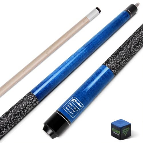 CUEBAR 147,3 cm Billardqueue mit 13 mm Spitze, Billardhaus, Bar, Queue, 2-teilig, handbemalter Billardtisch-Stick für Männer und Frauen, Blau, 540 ml von CUEBAR