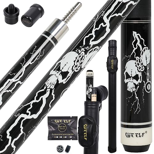 CUEELF Billardqueue mit Totenkopf-Motiv, professioneller Poolstab, niedrige Umlenkung, Schaft, 13 mm, schwarze Spitze, Hartholz, kanadischer Ahorn, Billardqueue CUEELF Billardqueue mit Totenkopf-Motiv, professioneller Poolstab, niedrige Umlenkung, Schaft, 13 mm, schwarze Spitze, Hartholz, kanadischer Ahorn, Billardqueue von CUEELF
