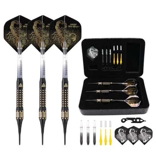 CUESOUL Black Scorpion Deluxe Soft Dartpfeile Set with Luxury Case, 16 gram (B2306) von CUESOUL