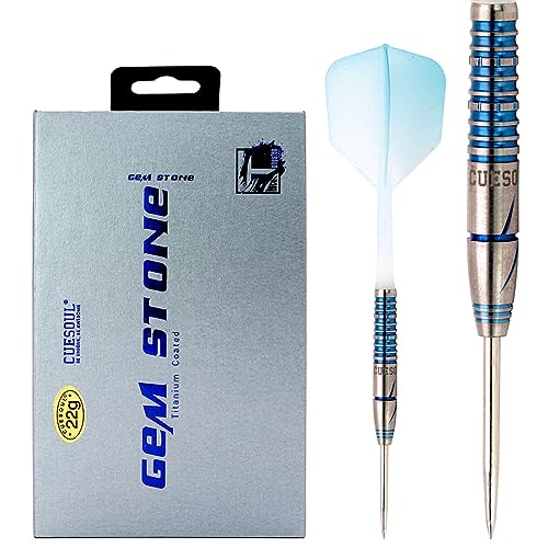 CUESOUL Blue GEM Stone 22g Stahlspitze 90% Tungsten Dart-Set mit Titanium-Beschichtung und Farbverlauf ROST Flights CUESOUL Blue GEM Stone 22g Stahlspitze 90% Tungsten Dart-Set mit Titanium-Beschichtung und Farbverlauf ROST Flights von CUESOUL