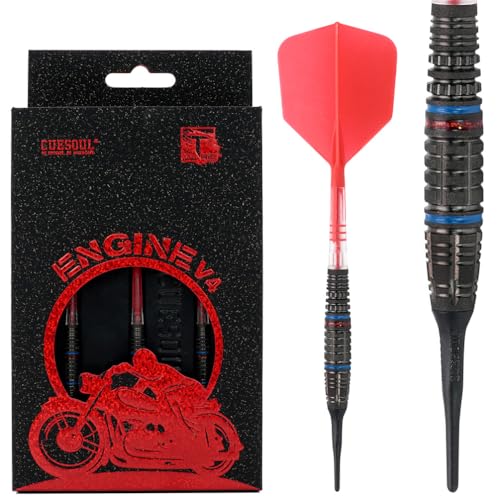 CUESOUL Engine V4 Dartset mit weicher Spitze, 19 g, 90% Wolfram, mit Ölfarbe lackiert und vereinheitlichendem ROST T19 Carbon Flight CUESOUL Engine V4 Dartset mit weicher Spitze, 19 g, 90% Wolfram, mit Ölfarbe lackiert und vereinheitlichendem ROST T19 Carbon Flight von CUESOUL