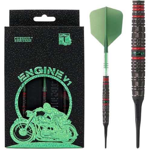 CUESOUL Engine V1 Dartset mit weicher Spitze, 21 g, 90% Wolfram, mit Ölfarbe lackiert und vereinheitlichendem ROST T19 Carbon Flight CUESOUL Engine V1 Dartset mit weicher Spitze, 21 g, 90% Wolfram, mit Ölfarbe lackiert und vereinheitlichendem ROST T19 Carbon Flight von CUESOUL