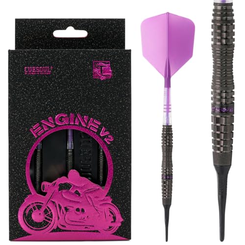 CUESOUL Engine V2 Dartset mit weicher Spitze, 18 g, 90% Wolfram, mit Ölfarbe lackiert und vereinheitlichendem ROST T19 Carbon Flight CUESOUL Engine V2 Dartset mit weicher Spitze, 18 g, 90% Wolfram, mit Ölfarbe lackiert und vereinheitlichendem ROST T19 Carbon Flight von CUESOUL