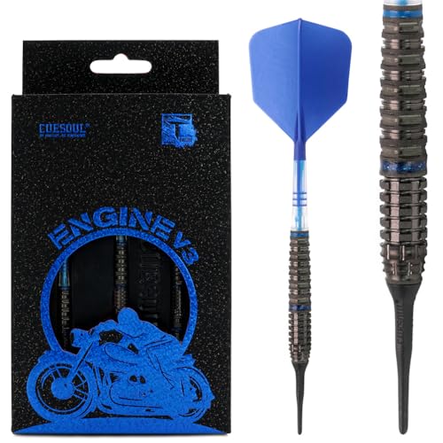 CUESOUL Engine V3 Dartset mit weicher Spitze, 18 g, 90% Wolfram, mit Ölfarbe lackiert und vereinheitlichendem ROST T19 Carbon Flight CUESOUL Engine V3 Dartset mit weicher Spitze, 18 g, 90% Wolfram, mit Ölfarbe lackiert und vereinheitlichendem ROST T19 Carbon Flight von CUESOUL