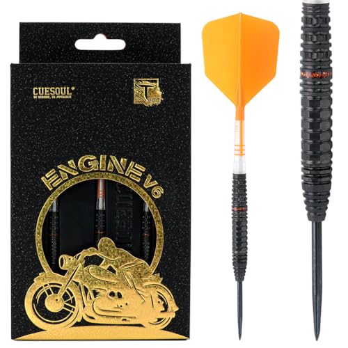 CUESOUL Engine V6 22g Stahlspitze, 90% Wolfram-Dart-Set mit Ölfarbe und vereinheitlichendem ROST T19 Carbon Flight CUESOUL Engine V6 22g Stahlspitze, 90% Wolfram-Dart-Set mit Ölfarbe und vereinheitlichendem ROST T19 Carbon Flight von CUESOUL