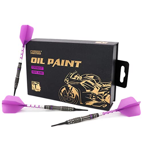 CUESOUL Exhaust 23 g Soft Tip 90% Tungsten Dart-Set mit Ölfarbe und vereinheitlichendem ROST T19 Flight von CUESOUL