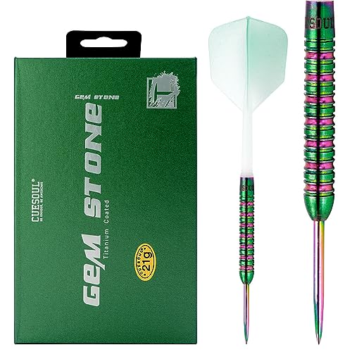 CUESOUL Green GEM Stone 21g Stahlspitze 90% Tungsten Dart Set mit Uniformity Titanium Coated und Gradient Color ROST Flights CUESOUL Green GEM Stone 21g Stahlspitze 90% Tungsten Dart Set mit Uniformity Titanium Coated und Gradient Color ROST Flights von CUESOUL