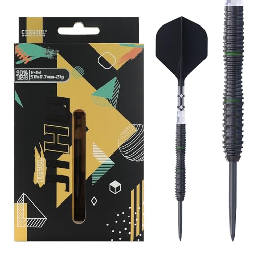 CUESOUL JIHO S4 21 g Stahlspitze, 90% Wolfram-Dart-Set mit Titanbeschichtung und vereinheitlichendem ROST T19 Flight CUESOUL JIHO S4 21 g Stahlspitze, 90% Wolfram-Dart-Set mit Titanbeschichtung und vereinheitlichendem ROST T19 Flight von CUESOUL