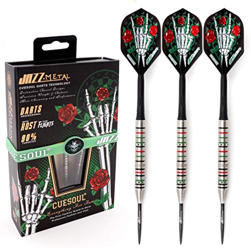 CUESOUL Jazz-Metal 21g Stahlspitze 90% Wolfram Dart Set mit integrierten ROST Flights von CUESOUL