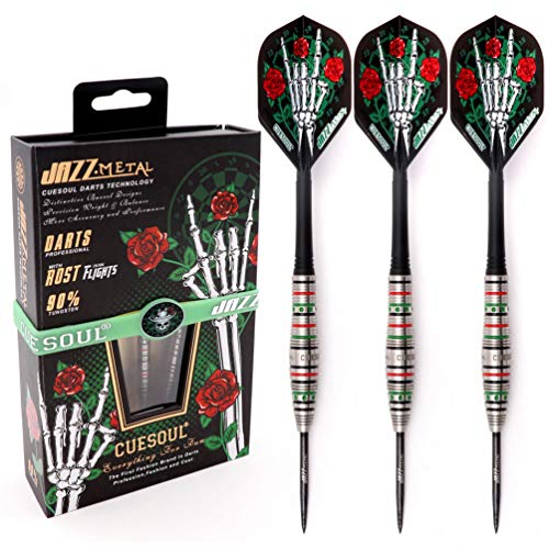 CUESOUL Jazz-METAL 23g Stahlspitze 90% Wolfram Dart Set mit integrierten ROST Flights von CUESOUL