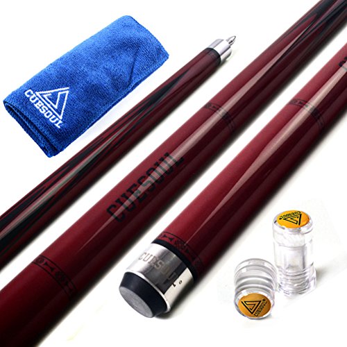 CUESOUL SOOCOO Series 58 "19 Unzen 11.5mm Tip Maple-Pool Queue Set mit Gelenk/Wellenschutz und Cue Handtuch CUESOUL SOOCOO Series 58 "19 Unzen 11.5mm Tip Maple-Pool Queue Set mit Gelenk/Wellenschutz und Cue Handtuch von CUESOUL