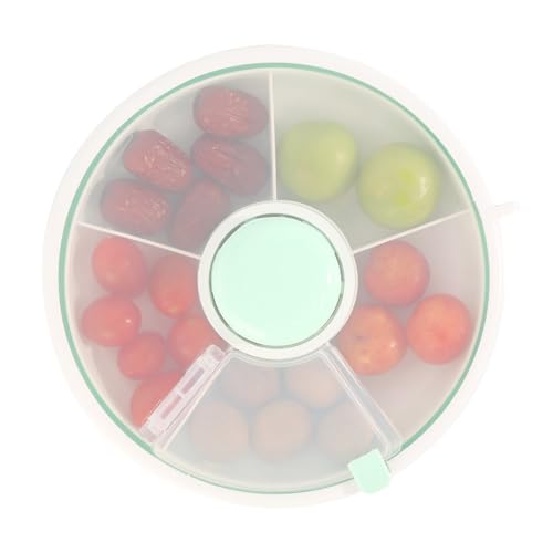 CUINIUNAID Snack Spinner Rotierende Aufbewahrung Snackbox Kinder Tragbarer Snackbox mit Fächern Snack Organizer Snack Behälter für Kinder für Snacks Nüsse Süßigkeiten Obst (Mintgrün) von CUINIUNAID