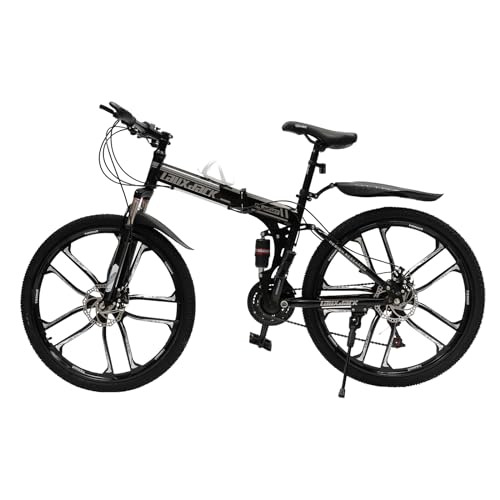 CUMELLIIR Mountainbike 26 Zoll, Bergsteiger Fahrrad 26 Zoll mit Zwei Scheibenbremsen, Jungen Fahrrad 26 Zoll 21 Gang, Klapprad Mountainbike 26 Zoll Faltrad Erwachsene, Fahrrad für Herren, Schwarz Weiß von CUMELLIIR