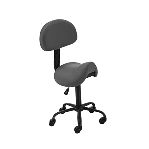 Beauty Ergonomischer Stuhl, um 360 Grad drehbar, höhenverstellbare Rückenlehne, Kosmetikerin, Lendenwirbelstütze, Farbe: Schwarz mit Rückenlehne) von CUNTO