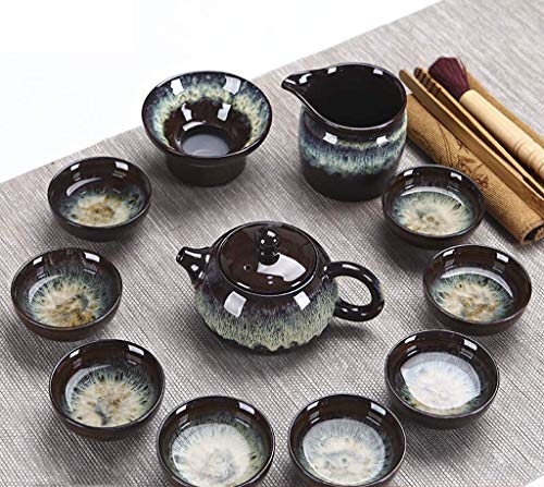 CUNTO Exquisiter Ofen mit Goldener Sandglasur, Keramik, Kung-Fu-Tee-Set, Teetasse, Teezeremonie, Kunst für den Haushalt von CUNTO