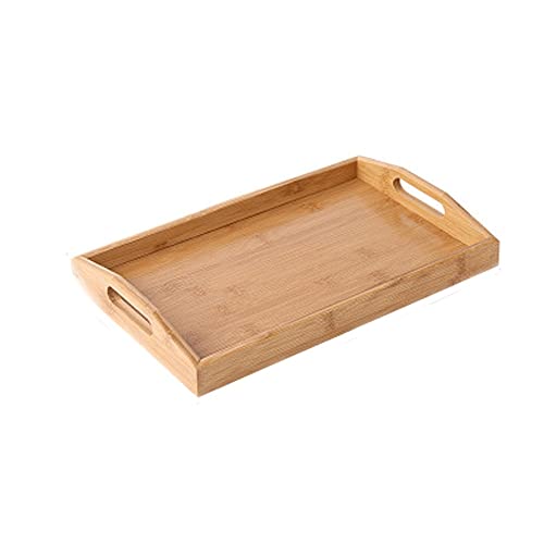 CUNTO Klarglas-Essteller, rechteckiges Haushaltstablett aus Bambus und Holz, geeignet für Kung-Fu-Teeservice, Wasserbecher, Brot-Esstablett (Größe: XS) von CUNTO
