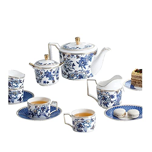 CUNTO Teekannen-Set für 4 Personen, Kaffeetassen-Set, Kaffeekanne, Milchkännchen, Zuckerdose, Teetasse mit Untertasse von CUNTO