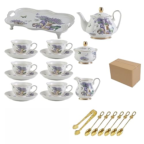 CUNTO Teeservice, Teeservice aus Knochenporzellan, Teekanne, Teetasse, europäisches Keramik-Teeservice von CUNTO