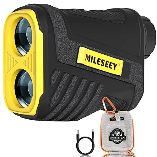 Laser Golf Entfernungsmesser, Jagd Golf Rangefinder mit USB-Aufladung, Precise Flag Pole Locking, Golf Scanning, 6X Vergrößerung für Golf, Jagd, Turnier, IP54 Wasserdicht von CUSBON