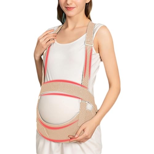 CUSMA Schwangerschaftsstützgürtel, Mutterschaftsbauchbänder, Atmungsaktive Bauchband-Rückenstütze, Nach Der Geburt Postpartale Rückenstütze,Beige,M von CUSMA