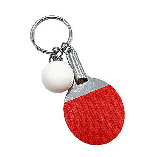 CUSROS 2 Stück Schlüsselhalter, Tischtennisschläger Anhänger Schlüsselanhänger Mini Schlüsselringe Für Souvenirpreise Geschenk Für Sportliebhaber rot Einheitsgröße von CUSROS