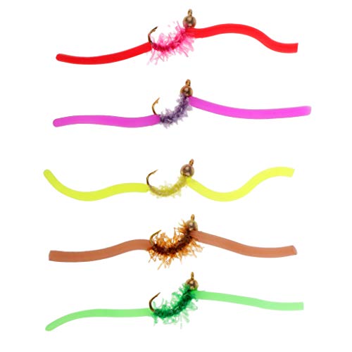 CUTICATE 5 Stücke Mischfarben Weiche Squirmy Würmer Forelle Fliegen San Juan Wurm Regenwurm Köder - Pack 2 CUTICATE 5 Stücke Mischfarben Weiche Squirmy Würmer Forelle Fliegen San Juan Wurm Regenwurm Köder - Pack 2 von CUTICATE