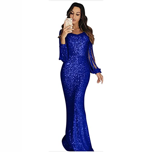 CUTTE Ballkleid Meerjungfrau Abendkleid Langarm Fransen Hochzeit Brautjungfer Festlich Cocktailparty Maxikleid Pailletten Abendkleid Kleider,Blue,M CUTTE Ballkleid Meerjungfrau Abendkleid Langarm Fransen Hochzeit Brautjungfer Festlich Cocktailparty Maxikleid Pailletten Abendkleid Kleider,Blue,M von CUTTE