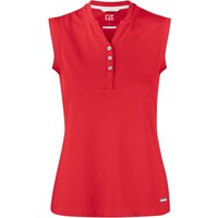 CUTTER & BUCK Advantage ärmelloses Poloshirt mit Stehkragen Damen 35 - red L von CUTTER & BUCK