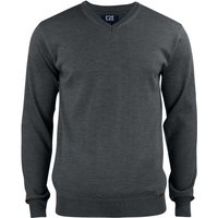 CUTTER & BUCK Everett V-Neck Pullover Herren 955 - anthracite melange XL von CUTTER & BUCK