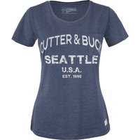 CUTTER & BUCK Pacific City T-Shirt Damen 569 - denim melange/print XS von CUTTER & BUCK