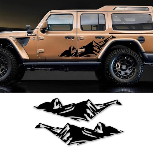 CUYENGT Auto-Seitentür-Schneeberg-Grafikaufkleber, Vinyl-Zieraufkleber, passend für Jeep Wrangler JK TJ JL Trail Hawk Rubicon Zubehör von CUYENGT