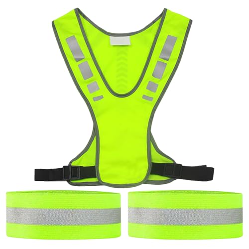 CVDYWDJIE 1 Reflektierende Weste Und 2 Reflektierende Handgelenkschlaufen, Sportliche Elastische Handgelenkschlaufen, Nachtsicherheitswarnweste, Laufweste CVDYWDJIE 1 Reflektierende Weste Und 2 Reflektierende Handgelenkschlaufen, Sportliche Elastische Handgelenkschlaufen, Nachtsicherheitswarnweste, Laufweste von CVDYWDJIE