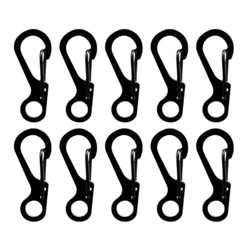 10 x Edelstahl-Schlüsselanhänger-Karabinerverschluss, kleiner Karabiner-Clip für Camping, Flasche, Rucksäcke, Verschlüsse, Schlüsselanhänger von CVZQTE