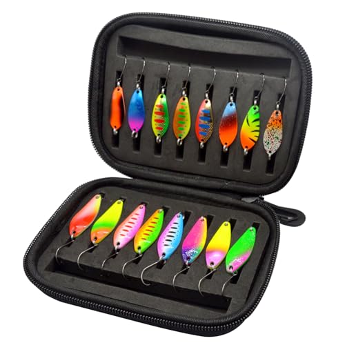 CVZQTE 16Pcs Spinner Köder Set Angeln Lockt Pailletten Köder Haken Köder Wobbler Endurin von CVZQTE