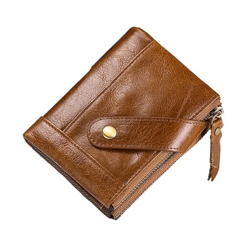 CVZQTE Großes Fassungsvermögen, zweifach gefaltete Brieftasche, RFID-blockierende Brieftasche aus Leder für Herren, Vordertasche, Reisebrieftasche, Münzgeldbörse, Mini-Kartenhalter von CVZQTE