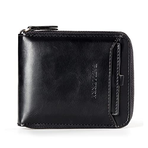 CVZQTE Männer Kurze Brieftaschen Vintage Männlichen Reißverschluss Business Münzbörse PU Leder Brieftasche Kreditkartenhalter Wechselfach von CVZQTE