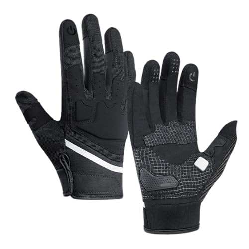 CVZQTE Winter-Motorrad-Handschuhe, Touchscreens, schützende Motorradhandschuhe, Vollfinger, taktische Reithandschuhe, Verschleißfestigkeit, Damen und Herren von CVZQTE