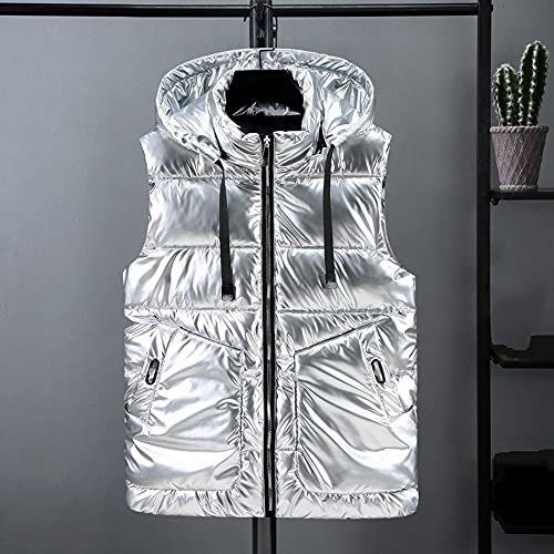 CWENROU Damen Ärmellose Daunenweste - Mode Damen Winter Daunenweste Retro Silber Kapuze Kurze Glänzende Ärmellose Daunenjacke Weste Warme Outdoor Sport Winddichte Jacke Elegante Casual Party,Silber,M CWENROU Damen Ärmellose Daunenweste - Mode Damen Winter Daunenweste Retro Silber Kapuze Kurze Glänzende Ärmellose Daunenjacke Weste Warme Outdoor Sport Winddichte Jacke Elegante Casual Party,Silber,M von CWENROU