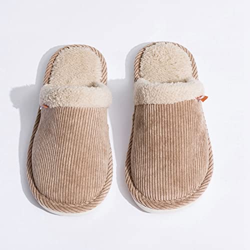 CWENROU Damen Baumwollpantoffeln - Herren Winter-Baumwoll-Hausschuhe Mode Warmer Cord-Baumwoll-Samtboden Ziehen Lässig Nach Hause Breite Plüsch-Hausschuhe Paar Elegante, Braun,40,41 CWENROU Damen Baumwollpantoffeln - Herren Winter-Baumwoll-Hausschuhe Mode Warmer Cord-Baumwoll-Samtboden Ziehen Lässig Nach Hause Breite Plüsch-Hausschuhe Paar Elegante, Braun,40,41 von CWENROU