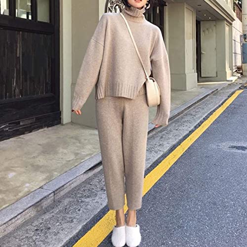 CWENROU Damen Pullover Anzug,Herbst/Winter Strick Sportswear Damenmode Stehkragen Sweatshirt 2-Teiliger Anzug Strickhose Slim Stretch Einfarbig Elegante Outdoor Party,Rosa,M CWENROU Damen Pullover Anzug,Herbst/Winter Strick Sportswear Damenmode Stehkragen Sweatshirt 2-Teiliger Anzug Strickhose Slim Stretch Einfarbig Elegante Outdoor Party,Rosa,M von CWENROU