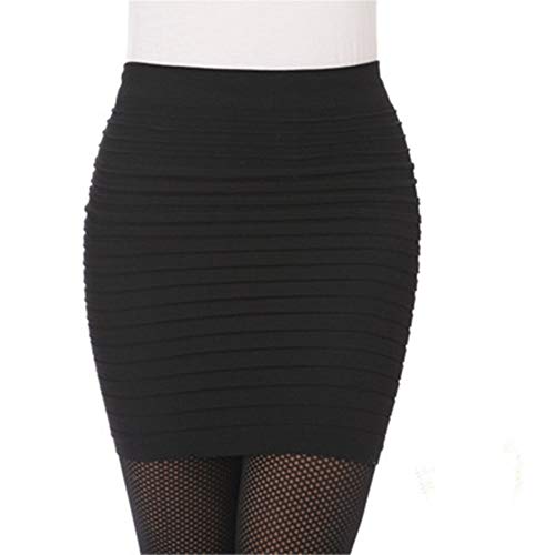CWENROU Frauenröcke - Mode Sommer Damen Rock Hohe Taille Plissierten Rock Süßigkeiten Farbe Gestrickte Elastische Mini Rock Sexy Büro Damen Kurzen Rock Schwarz Rot Elegante Party, Schwarz CWENROU Frauenröcke - Mode Sommer Damen Rock Hohe Taille Plissierten Rock Süßigkeiten Farbe Gestrickte Elastische Mini Rock Sexy Büro Damen Kurzen Rock Schwarz Rot Elegante Party, Schwarz von CWENROU