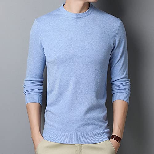 CWENROU Herren Strickpullover - Mode Frühjahr Und Herbst Herren Strickpullover Retro Rundhals Langarm Pullover Hellblau Slim Dünne Schnitt Casual Business Stretch Softtop Einfach Outdoor,Hellblau,M CWENROU Herren Strickpullover - Mode Frühjahr Und Herbst Herren Strickpullover Retro Rundhals Langarm Pullover Hellblau Slim Dünne Schnitt Casual Business Stretch Softtop Einfach Outdoor,Hellblau,M von CWENROU