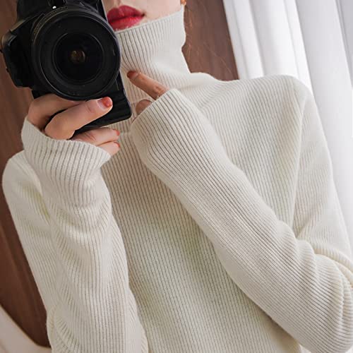 CWENROU Pullover Für Damen,Winter Damen Stehkragen Kaschmir Pullover Mode Einfarbig Strickpullover Langarm Wärme Eleganter Straßenpullover Weich Lässig Schmaler Stretch,Weiß,S CWENROU Pullover Für Damen,Winter Damen Stehkragen Kaschmir Pullover Mode Einfarbig Strickpullover Langarm Wärme Eleganter Straßenpullover Weich Lässig Schmaler Stretch,Weiß,S von CWENROU