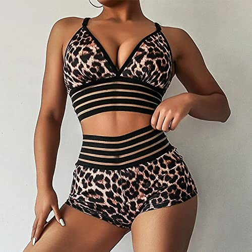 CWENROU Sportshorts Für Frauen - Mode Sommer Damen Shorts Hohe Taille Swag Sommer Print Sexy Shorts Damen Spandex Shorts Mini Spitze Enge Shorts Lässig Top-Set, Leopard Sets2, XL CWENROU Sportshorts Für Frauen - Mode Sommer Damen Shorts Hohe Taille Swag Sommer Print Sexy Shorts Damen Spandex Shorts Mini Spitze Enge Shorts Lässig Top-Set, Leopard Sets2, XL von CWENROU