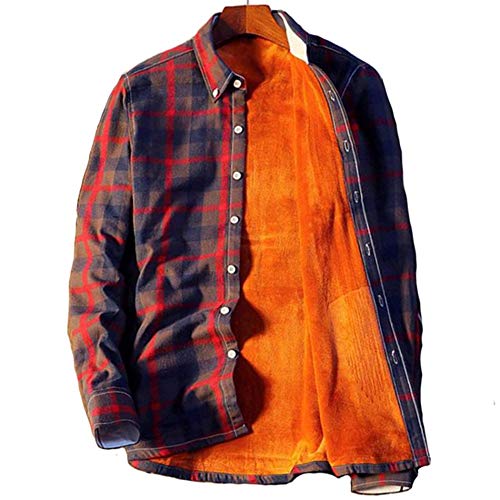 CWENROU Winter Herrenhemden,Mode Plus Samt Dicken Herren Winter Warmes Hemd Kariert Langärmelige Fleece Baumwolle Lässige Jacke Und Bequem Outdoor Rot, M CWENROU Winter Herrenhemden,Mode Plus Samt Dicken Herren Winter Warmes Hemd Kariert Langärmelige Fleece Baumwolle Lässige Jacke Und Bequem Outdoor Rot, M von CWENROU