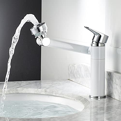 Badezimmer-Waschtischarmatur, 360 drehbare Waschtischarmaturen, moderne Badezimmer-Mischbatterie, Waschbecken-Wasserhahn, Einhebelmischer, Einloch-Warm- und Kalt-Wasserfall-Wasserhahn, Wasserhähne für von CWLPSL