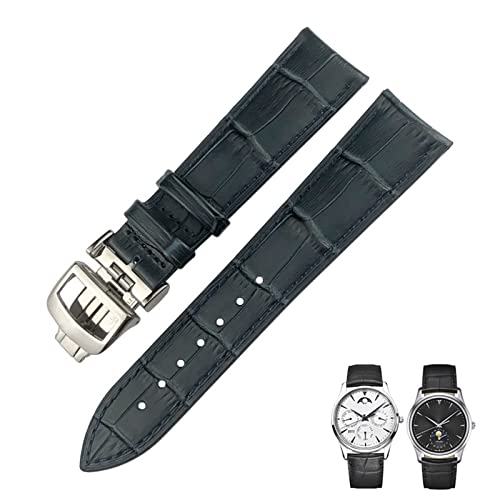 CWLPSL 20mm 21mm 22mm Schwarz Braun Blau Echtlederarmband passend für Jaeger LeCoultre Master Rindsleder Uhrenarmband Zubehör von CWLPSL