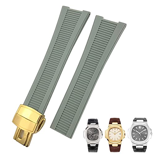 CWLPSL 25 mm Kerbform-Gummi-Silikon-Uhrenarmband, wasserdichte Uhrenarmbänder für PATEK Philippe Nautilus Herrenarmband von CWLPSL