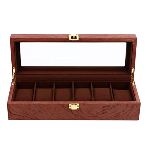 CWLPSL 6 SlotsWood Watch Display Box Organizer Black Watch Holzgehäuse Uhr Aufbewahrungsverpackung Geschenkboxen Schmucketui (Farbe: D, Größe: Wie das Bild zeigt) (D Wie das Bild zeigt) von CWLPSL